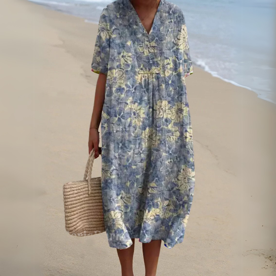 Nathalie - Robe Fleurie Élégante