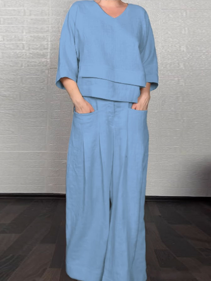 Renaya - Ensemble Décontracté en Coton-Lin