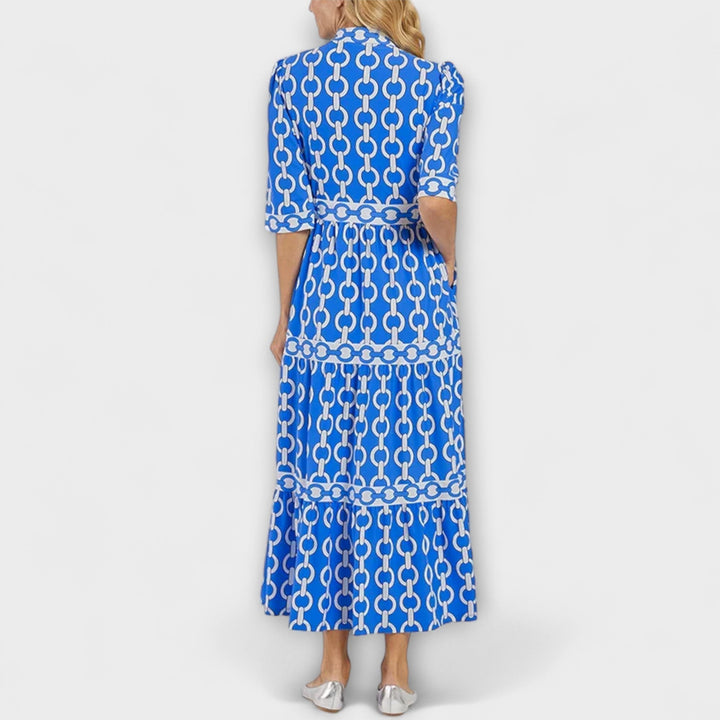 Sophia - Robe Midi avec Motif Chaîne