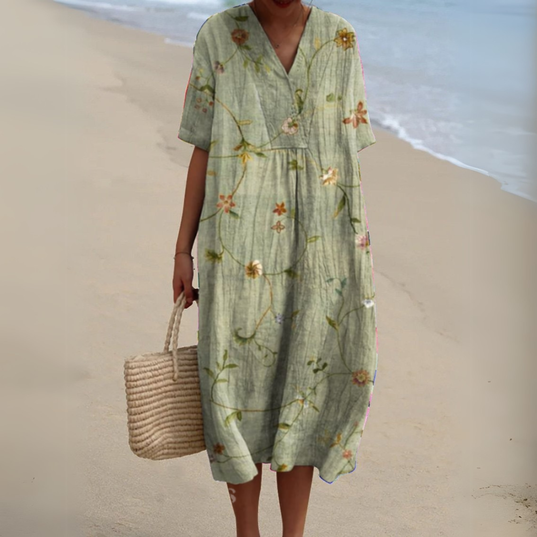 Nathalie - Robe Fleurie Élégante