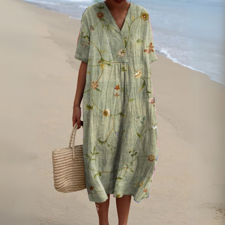 Nathalie - Robe Fleurie Élégante