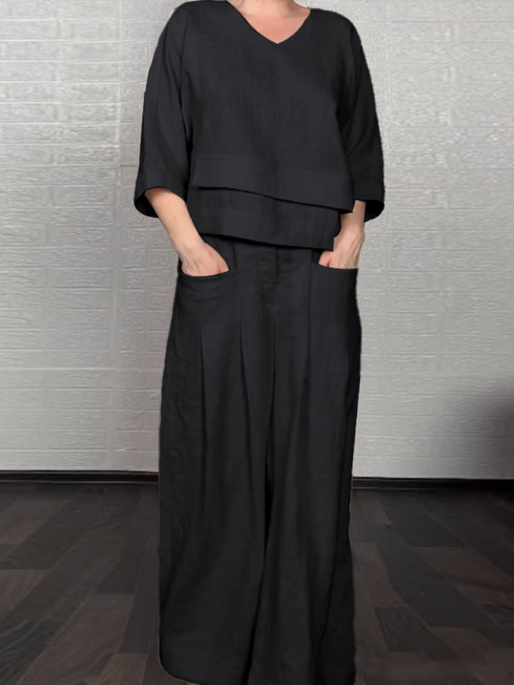 Renaya - Ensemble Décontracté en Coton-Lin