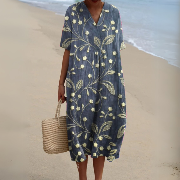 Nathalie - Robe Fleurie Élégante