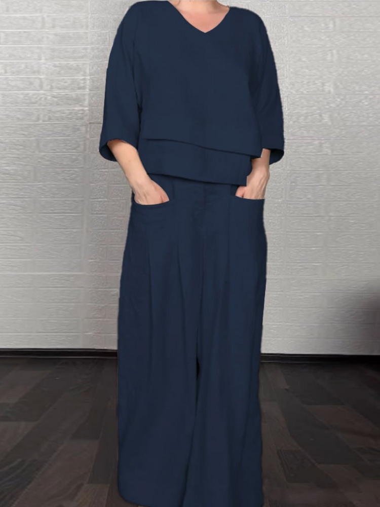 Renaya - Ensemble Décontracté en Coton-Lin