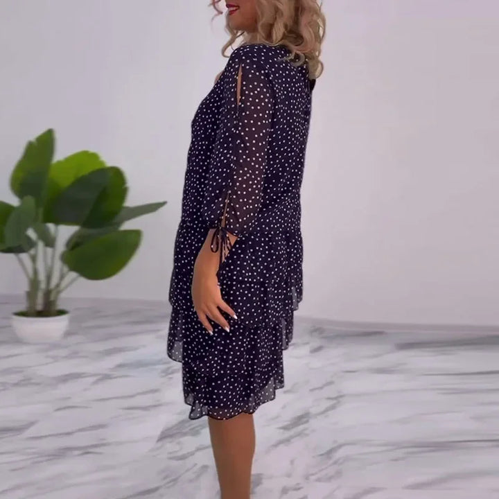 Ella - Robe Midi à Pois Élégante