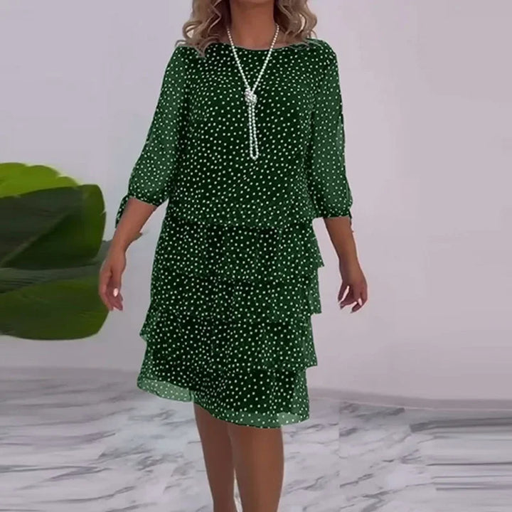 Ella - Robe Midi à Pois Élégante