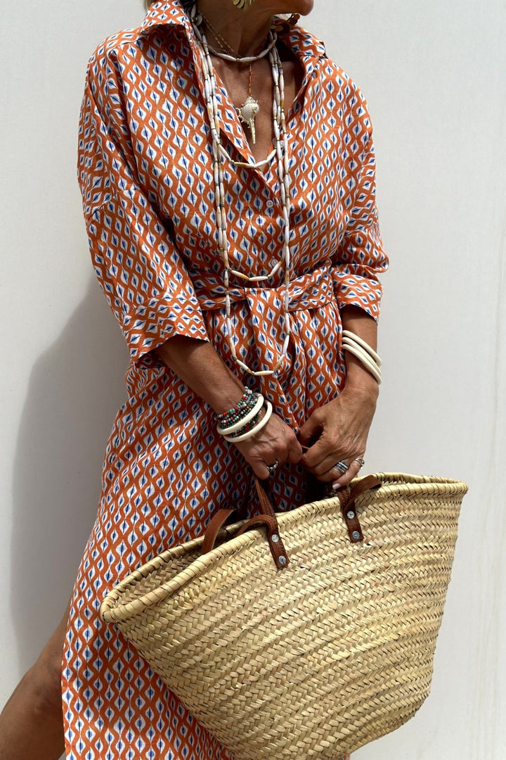 Anne - Élégante robe chemise à carreaux